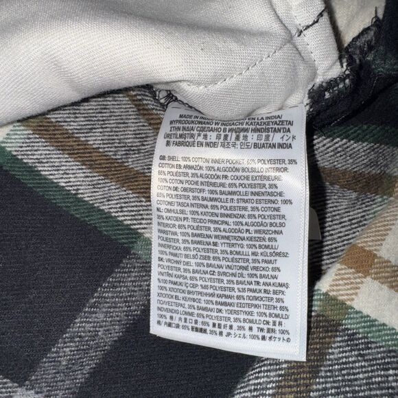 VANS Flannel Hoodie Lopes Boys XL Plaid Button Up Long Sleeve Outdoor Skater IY6 - Picture 6 of 8